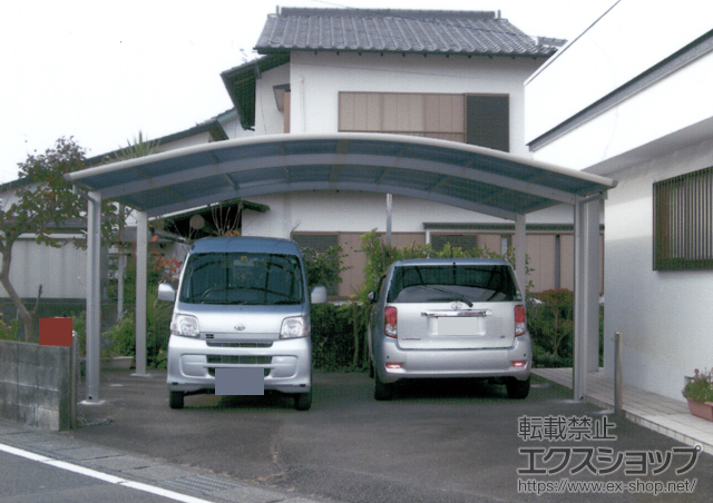 静岡県焼津市ののカーポート レイナツインポート 積雪〜20cm対応+屋根ふき材補強部品 施工例