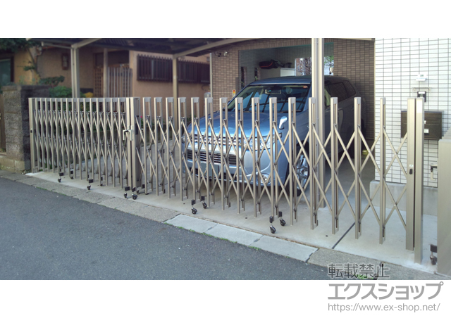 千葉県松戸市ののカーゲート アルシャインII M型 Aタイプ ノンレール 両開き 施工例