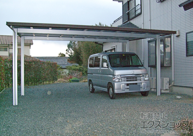 静岡県浜松市ののカーポート アーキデュオ プレミアムワイド マテリアルカラー 積雪〜20cm対応 施工例