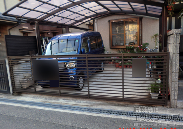 大阪府豊中市ののカーゲート ワイドオーバードアS1型 電動式 施工例