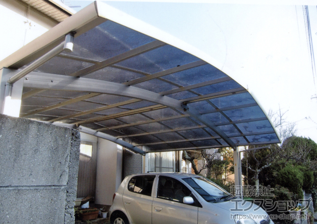 岡山県岡山市ののカーポート レイナポート M合掌 積雪〜20cm対応+屋根ふき材補強部品 施工例