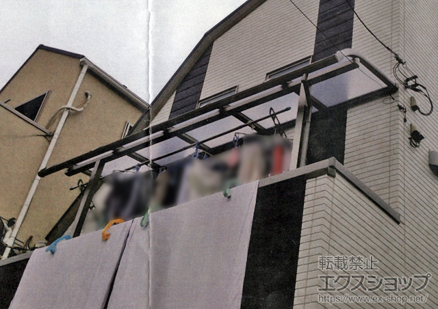 東京都大田区のLIXIL リクシル（トステム）のバルコニー・ベランダ屋根 パワーアルファ RB型 屋根タイプ 単体 積雪〜30cm対応 施工例