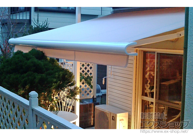 東京都町田市ののオーニング・日よけ マルキルックス フリューゲル 手動式 ＋ベースプレート一式 施工例