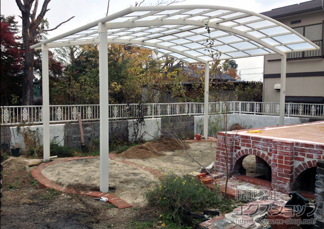 滋賀県大津市のLIXIL リクシル（トステム）のカーポート カーブポートシグマIII ワイド 積雪〜20cm対応 施工例