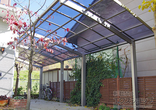 長野県千曲市のLIXIL リクシル（トステム）のカーポート カーブポートシグマIII 縦連棟 積雪〜20cm対応 施工例