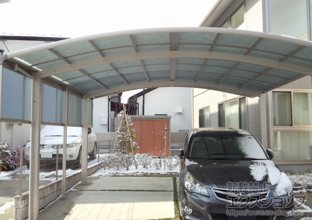 宮城県仙台市ののカーポート レイナツインポート 積雪〜20cm対応+レイナポート 屋根ふき材補強部品 施工例