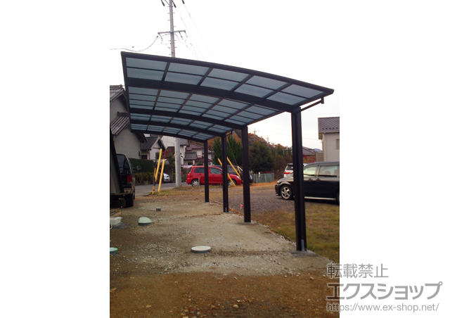 岐阜県関市ののカーポート レイナポート 縦連棟 積雪〜20cm対応 施工例