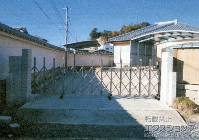 和歌山県日高郡みなべ町ののカーゲート トリップゲート PB型 ノンレール 片開き 施工例