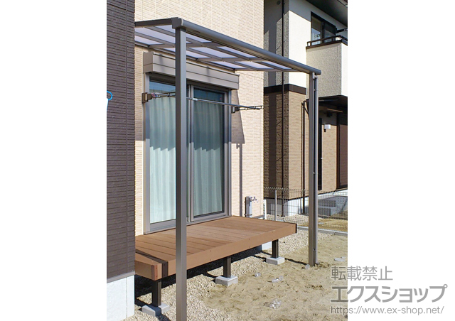 三重県桑名市のLIXIL リクシル（トステム）のテラス屋根 ライザーテラスII F型 テラスタイプ 単体 積雪〜20?対応 施工例