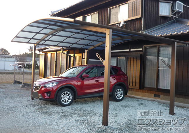兵庫県加西市ののカーポート レイナツインポート 積雪〜20cm対応＋収納式物干し 標準 2本入り 施工例