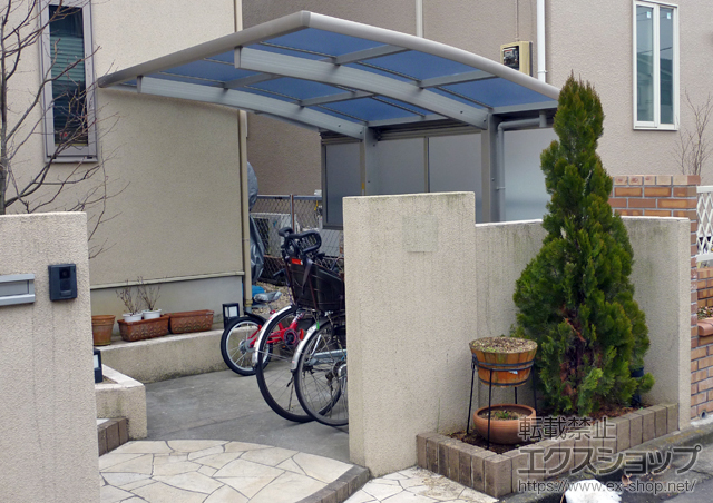 埼玉県さいたま市ののサイクルポート・駐輪場 レイナポート ミニ 積雪〜20cm対応+サイドパネル 施工例