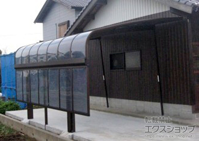 福岡県築上郡吉富町ののカーポート レイナキャップポート 積雪〜20cm対応+サイドパネル 51-10H+着脱式サポート　2本入り 施工例