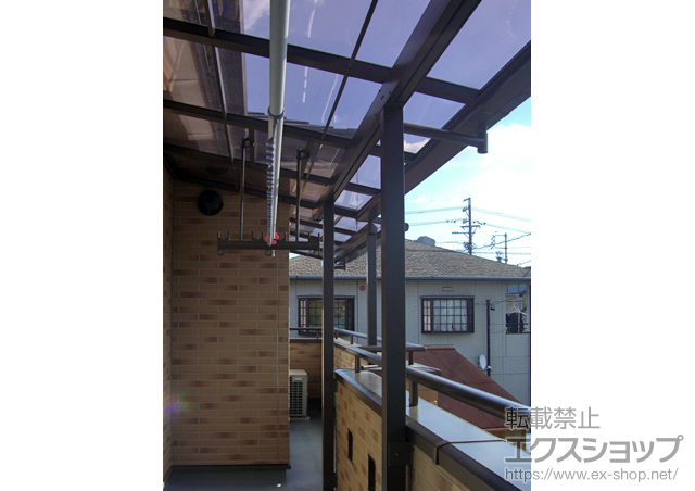 静岡県静岡市のLIXIL リクシル（トステム）のバルコニー・ベランダ屋根 ライザーテラスII F型 屋根タイプ 単体 積雪〜20cm対応 施工例