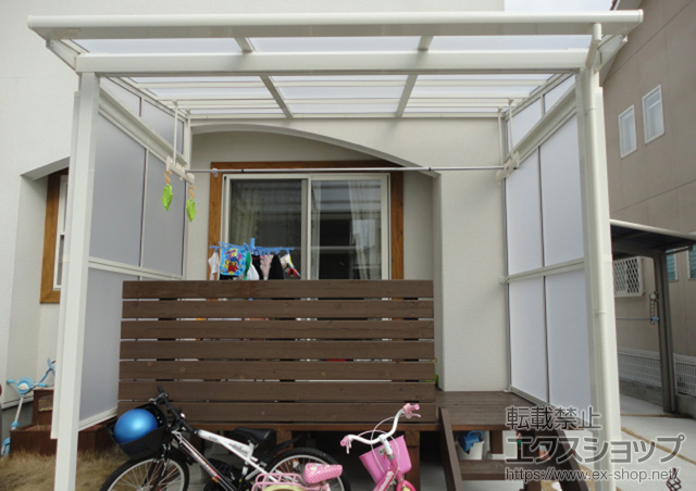 佐賀県唐津市のLIXIL リクシル（トステム）のテラス屋根 ライザーテラスII F型 テラスタイプ 単体 積雪〜20cm対応 施工例