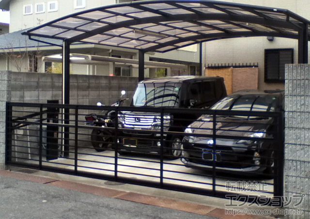 大阪府羽曳野市ののカーゲート ワイドオーバードアS1型 電動式 施工例