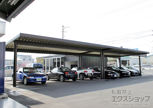 広島県福山市ののカーポート レオンポートneo 3台用 丸柱仕様 4本柱仕様 積雪〜50cm対応 施工例