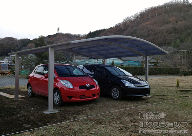 神奈川県足柄上郡中井町ののカーポート プレシオスポート ワイド 積雪〜20cm対応＋屋根ふき材補強部品　7個入 施工例