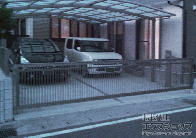 鹿児島県鹿児島市ののカーゲート ワイドオーバードアS2型 電動式 施工例