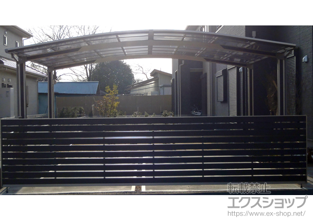 茨城県水戸市ののカーゲート ワイドオーバードアS5型 マテリアルカラー 電動式 施工例