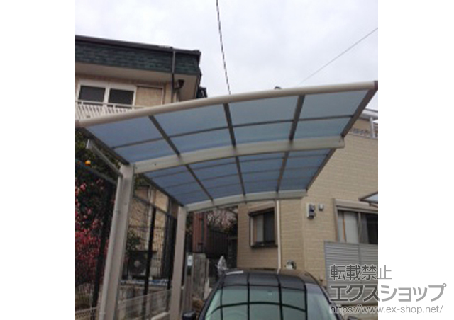 大阪府豊中市ののカーポート レイナポート 積雪〜20cm対応＋メニーウェル 前面パネル 施工例