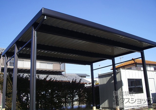 長野県茅野市ののカーポート ジーポートneo 積雪100cmＢタイプ 2台用 6本柱 角柱仕様 施工例