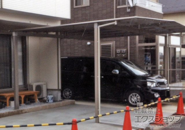 滋賀県愛知群愛荘町ののカーポート マイリッシュ 前上がり M合掌 積雪〜20cm対応 施工例