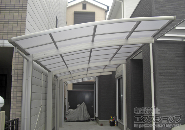 大阪府東大阪市ののカーポート プレシオスポート 縦連棟 積雪〜20cm対応 施工例