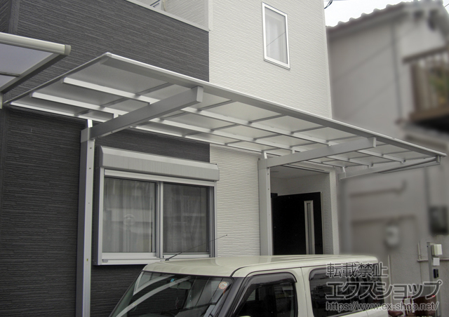 大阪府東大阪市ののカーポート マイリッシュ 延長 前下がり 積雪〜20cm対応 施工例