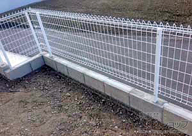 徳島県阿波市ののフェンス・柵 メッシュフェンス G10-R フリー支柱タイプ 施工例