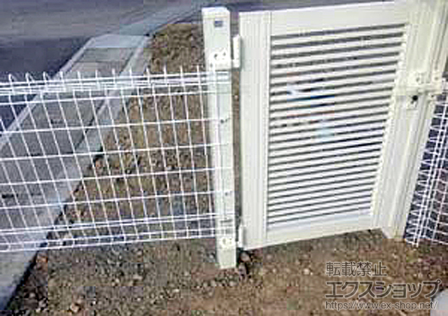 徳島県阿波市のの門扉 プリレオ R3型 片開き 柱使用 施工例