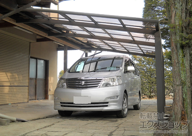 長野県安曇野市のLIXIL リクシル（トステム）のカーポート ルーフポートシグマIII 延長 積雪〜20cm対応 施工例