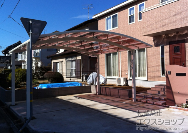 茨城県北相馬郡利根町ののカーポート レイナツインポート 積雪〜20cm対応＋収納式物干しセット2型 2本入 施工例