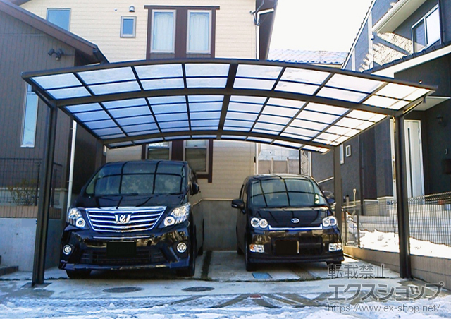 宮城県仙台市のLIXIL リクシル（トステム）のカーポート カーブポートシグマIII ワイド 積雪〜20cm対応 施工例