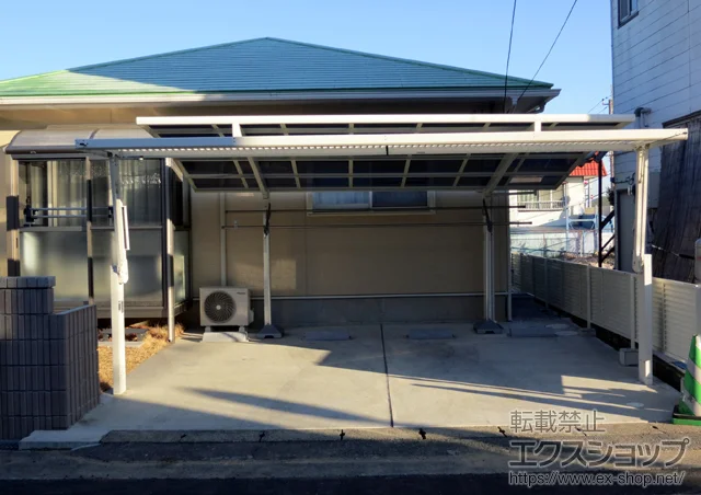 千葉県川崎市のYKKAPのカーポート カーブポートシグマIII 積雪〜20cm対応 施工例