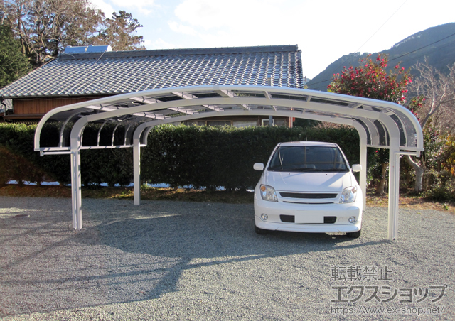 三重県度会郡大紀町のLIXIL リクシル（トステム）のカーポート テールポートシグマIII ワイド　積雪〜20cm対応 施工例