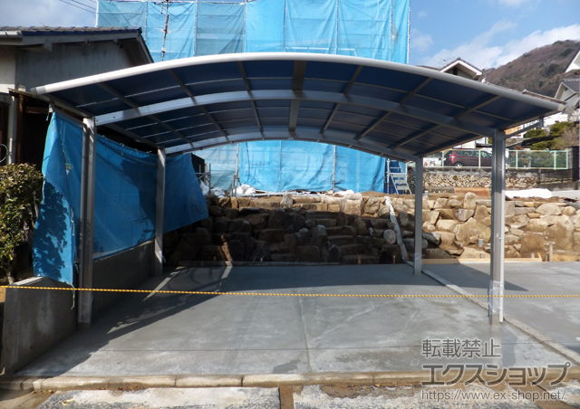 広島県広島市ののカーポート レイナツインポート 積雪〜20cm対応 施工例