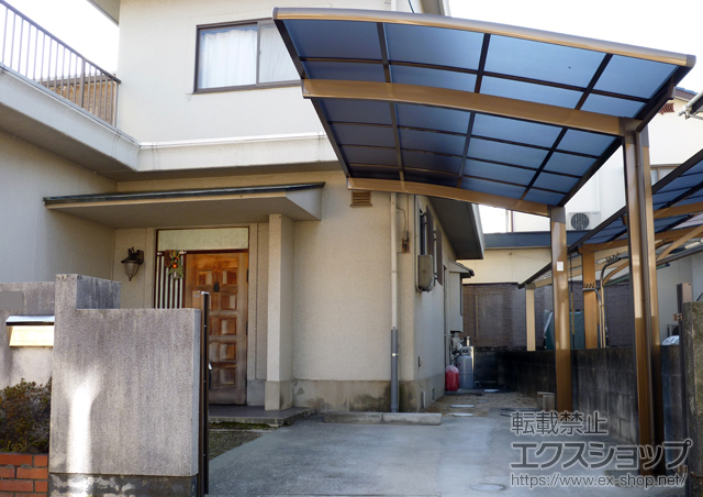 岡山県倉敷市のLIXIL リクシル（トステム）のカーポート カーブポートシグマIII 積雪〜20cm対応 施工例