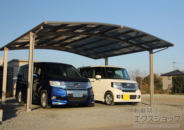 群馬県藤岡市のLIXIL リクシル（トステム）のカーポート カーブポートシグマIII ワイド 積雪〜20cm対応 施工例