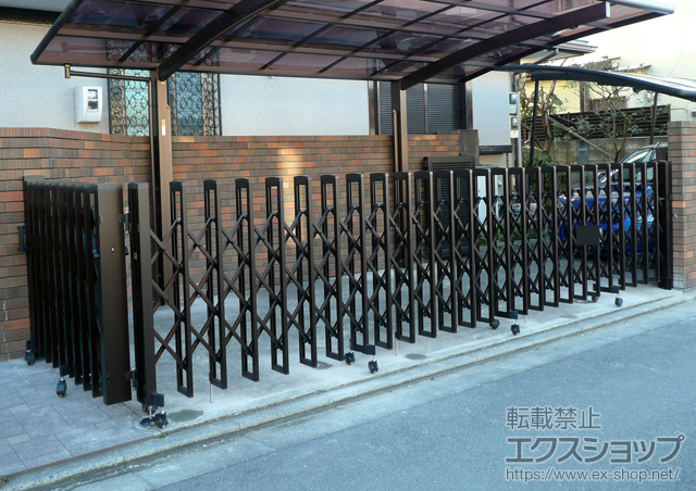 東京都小平市ののカーゲート トリップゲート ガレリアM ノンレール 角地用 片開き 施工例