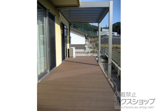 山口県山口市ののウッドデッキ リウッドデッキ200 2連棟 施工例