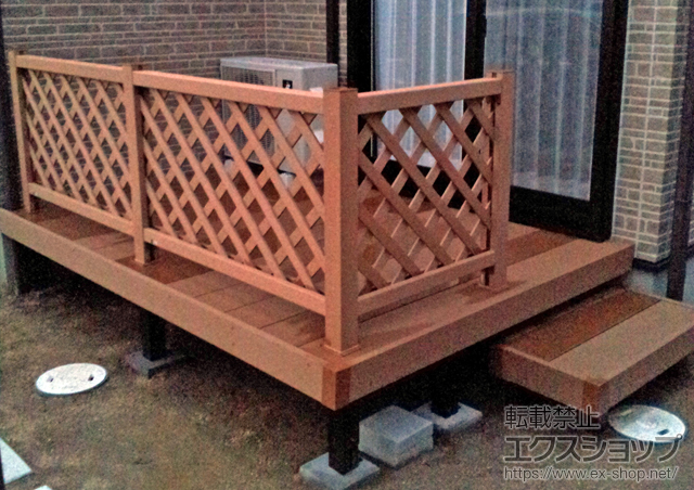 大阪府堺市ののウッドデッキ リウッドデッキ200 単体+リウッドデッキフェンス2型 施工例