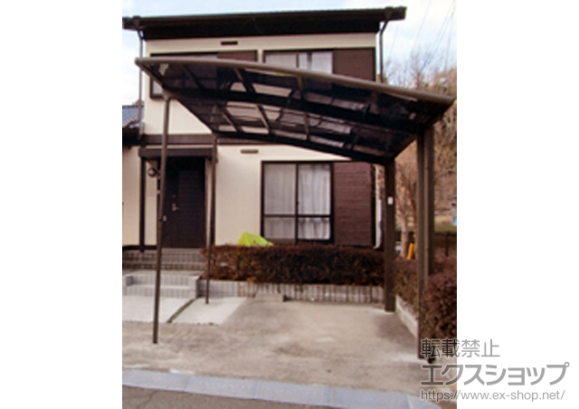 静岡県伊東市のLIXIL リクシル（トステム）のカーポート カーブポートシグマIII 積雪〜30cm対応+着脱式サポート 2本 施工例