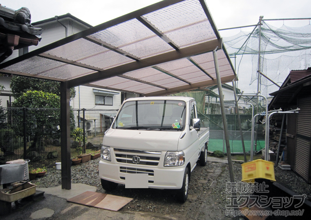 京都府福知山市のLIXIL リクシル（トステム）のカーポート サーフポートIII 積雪〜20cm対応 施工例