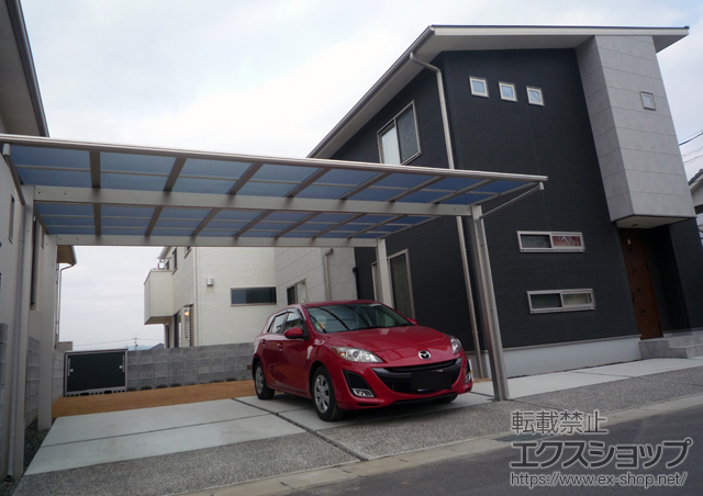岡山県倉敷市ののカーポート エフルージュ ツイン 積雪〜20cm対応 施工例