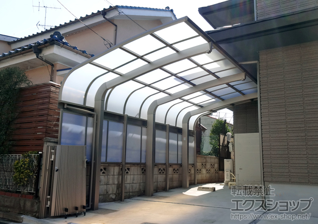 千葉県鎌ケ谷市のLIXIL リクシル（トステム）のカーポート テールポートシグマIII 1500 積雪〜50cm対応+テールポートシグマIII用 サイドパネル 施工例