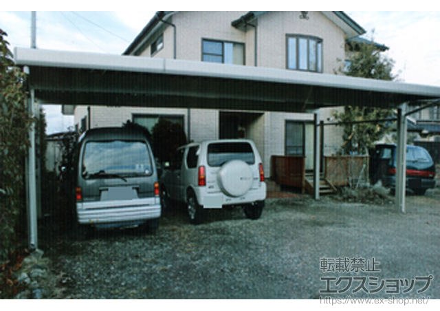 長野県安曇野市ののカーポート レオンポートneo 3台用 角柱仕様 積雪〜50cm対応 施工例