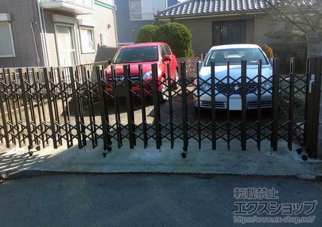 神奈川県藤沢市ののカーゲート アルシャインII HW型Aタイプ ノンレール 片開き 施工例