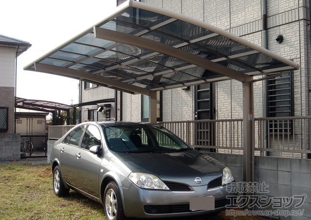 岡山県倉敷市のLIXIL リクシル（トステム）のカーポート カーブポートシグマIII 積雪〜20cm対応 施工例