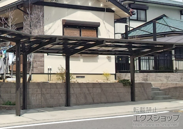 愛知県豊田市のLIXIL リクシル（トステム）のカーポート カーブポートシグマIII 延長 積雪〜30cm対応 施工例