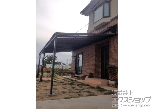 福島県須賀川市のLIXIL リクシル(トステム)のテラス屋根 ライザーテラスII F型 テラスタイプ 連棟 積雪〜20cm対応 施工例